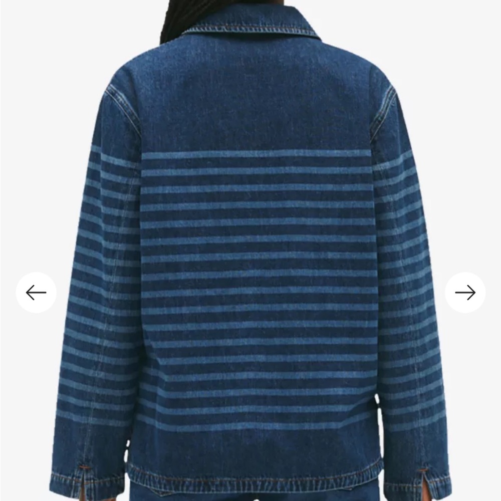 Claudie Pierlot Bateau Stripe-Pattern Denim Top - Picture 4 of 7